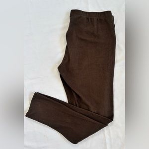 ClimateRight Womens Mid Rise Fleece Leggings in Chocolate Brown Sz XL